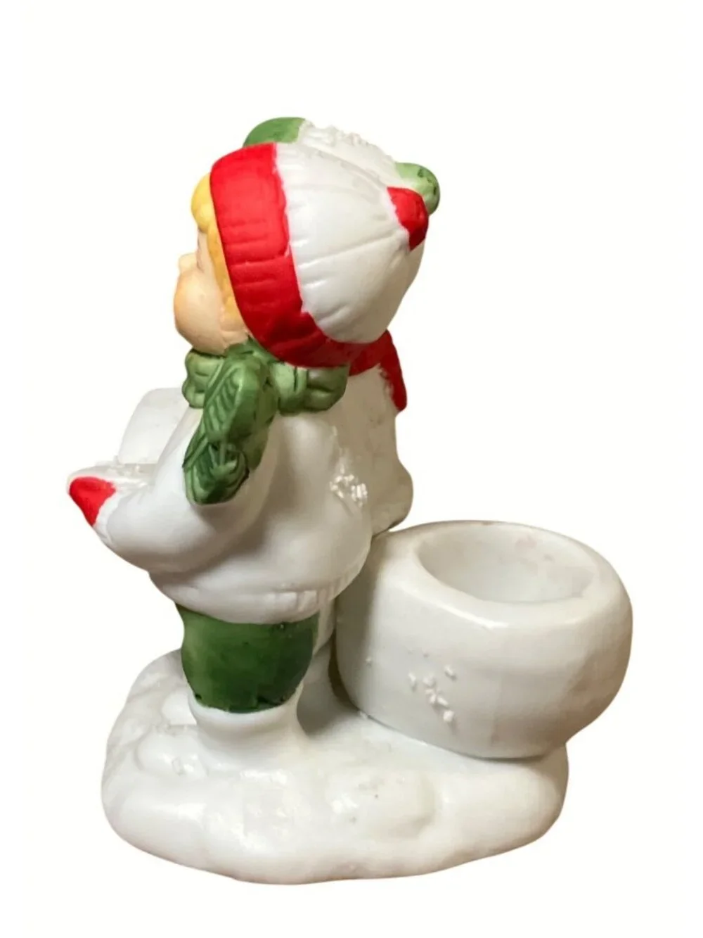 Vintage Ceramic Christmas Carolers Figurine Candle Holder Holiday Decor